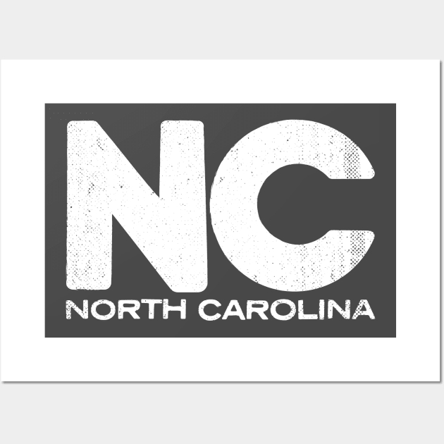 NC North Carolina State Vintage Typography Wall Art by Commykaze